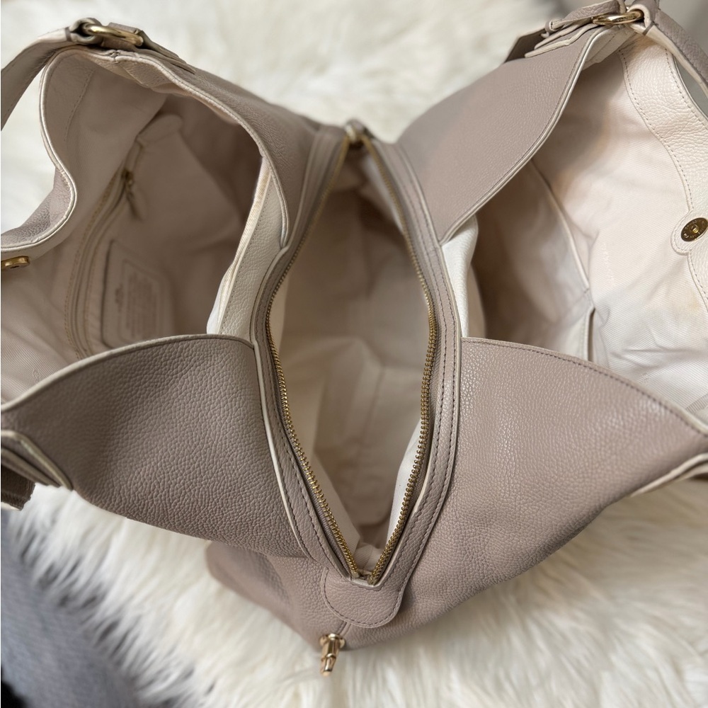 Coach Beige Leather Hobo Bag - Picture 6 of 12